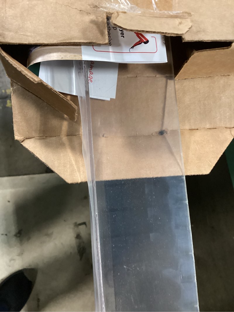 Condition photo showing As Is for CLAWGUARD Plexiglass Window Sill Protector – Thick Crystal Clear Window Sill Cover & Extender – Window Ledge Protector for Dogs & Cats (35.5in. x 2.25in.) Window Sill Protector 35.5 in. x 2.25 in.