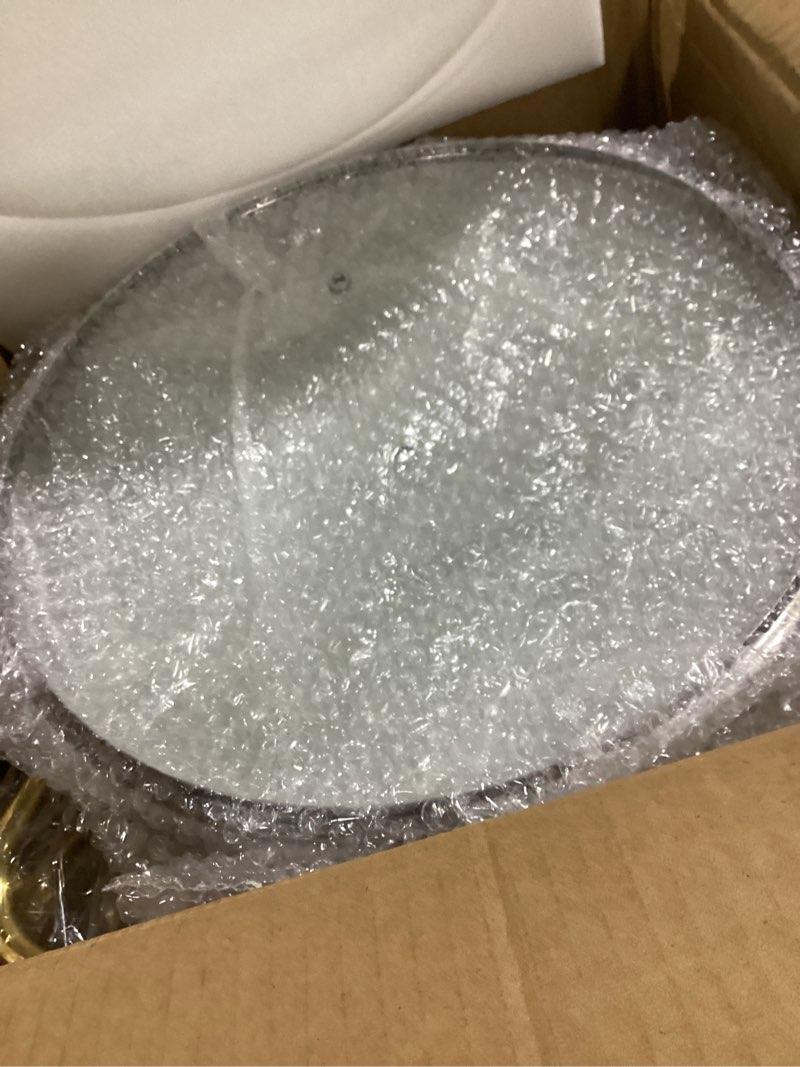 Condition photo showing Good Condition for chafing dishes for buffet with glass lid & rolled-edge 4 pack 5qt, gold | stainless steel round chafing dish set, dual heating & cooling function, food warmers for parties, weddings, catering events gold-glass lid-4 pack-5qt
