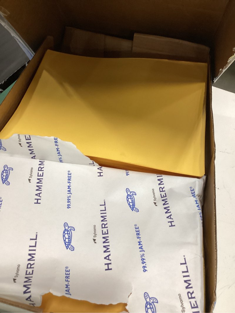 Condition photo showing As Is for hammermill colored paper, 20 lb goldenrod printer paper, 8.5 x 11-10 ream (5,000 sheets) - made in the usa, pastel paper, 103168c goldenrod 10 ream | 5000 sheets letter (8.5x11)