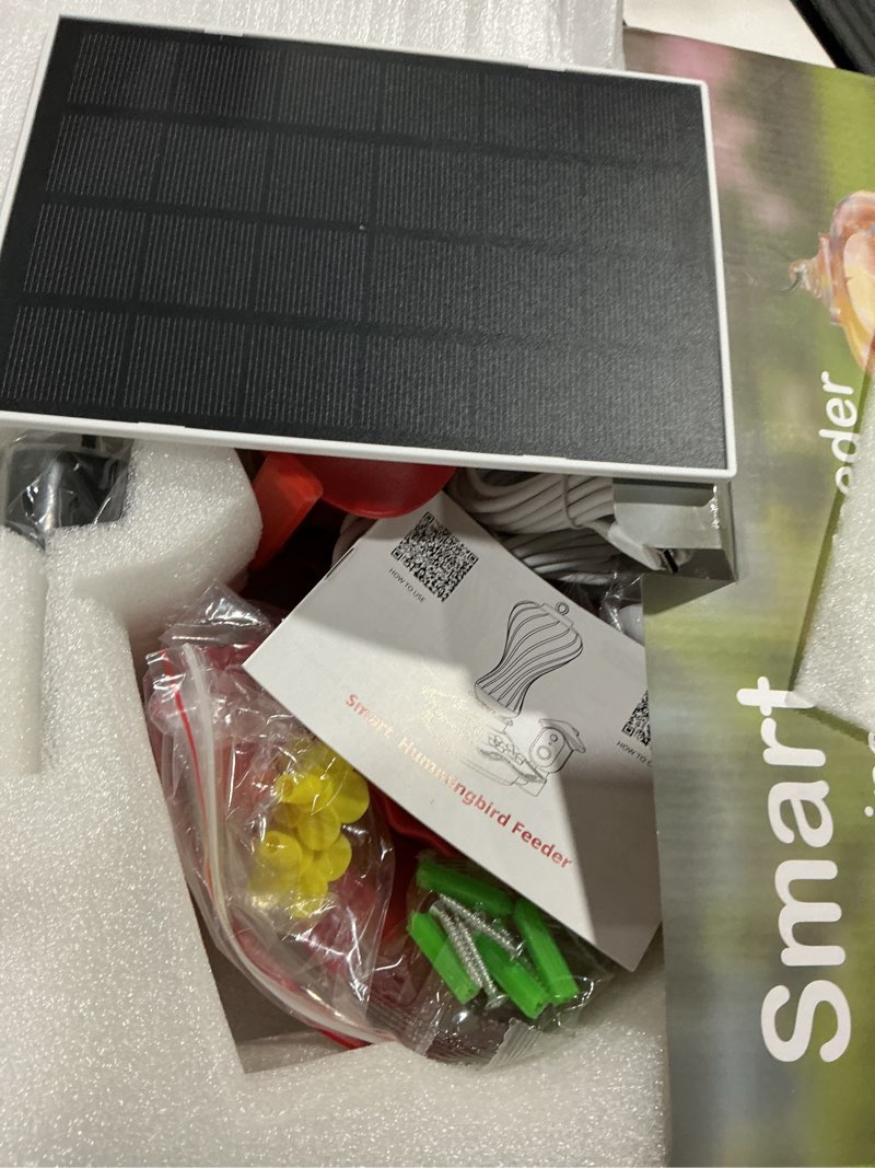 Condition photo showing Good Condition for smart glass hummingbird feeder with camera, solar powered 2k hd hummingbird feeders for outdoors hanging, ai identifies & auto recording, leak-proof ant & bee proof, ideal gift for bird lovers