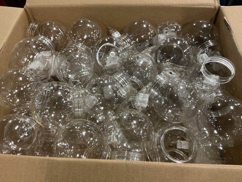 Condition photo showing Good Condition for Lenwen 48 Set DIY Snow Globe Christmas LED Clear Plastic Snow Globe Kit Including 4 Inch Snow Globe and 19.7 Inch 10 LED String Lights Water Globe with Screw Off Cap for Xmas DIY Crafts Decoration