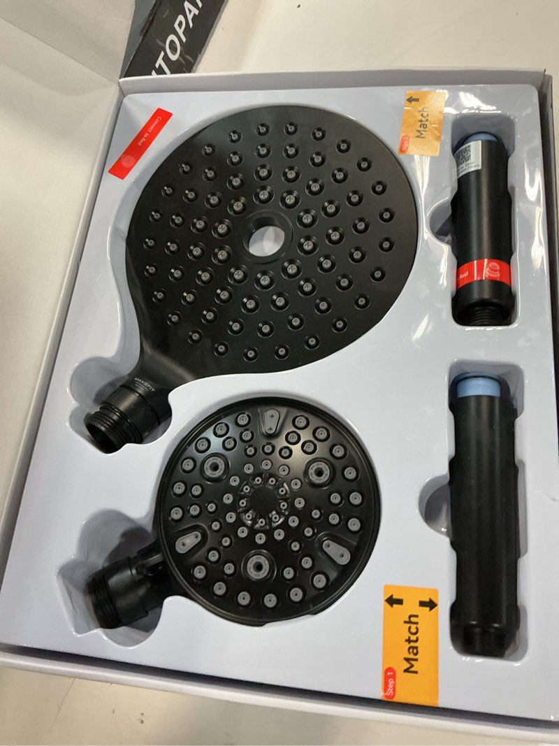 Condition photo showing Good Condition for MakeFit Dual Filtered Rain Shower Head Combo, High Pressure Handheld Shower Head with Adjustable Bar - Rainfall Shower Head And Showerhead with Filter for Hard Water - Removes Chlorine Filtered Matte Black