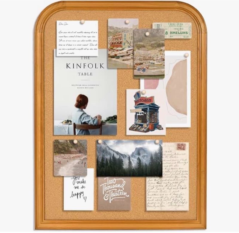 aitakatta cork board for walls, 32x24 inches bulletin board with frame, decorative hanging pin board