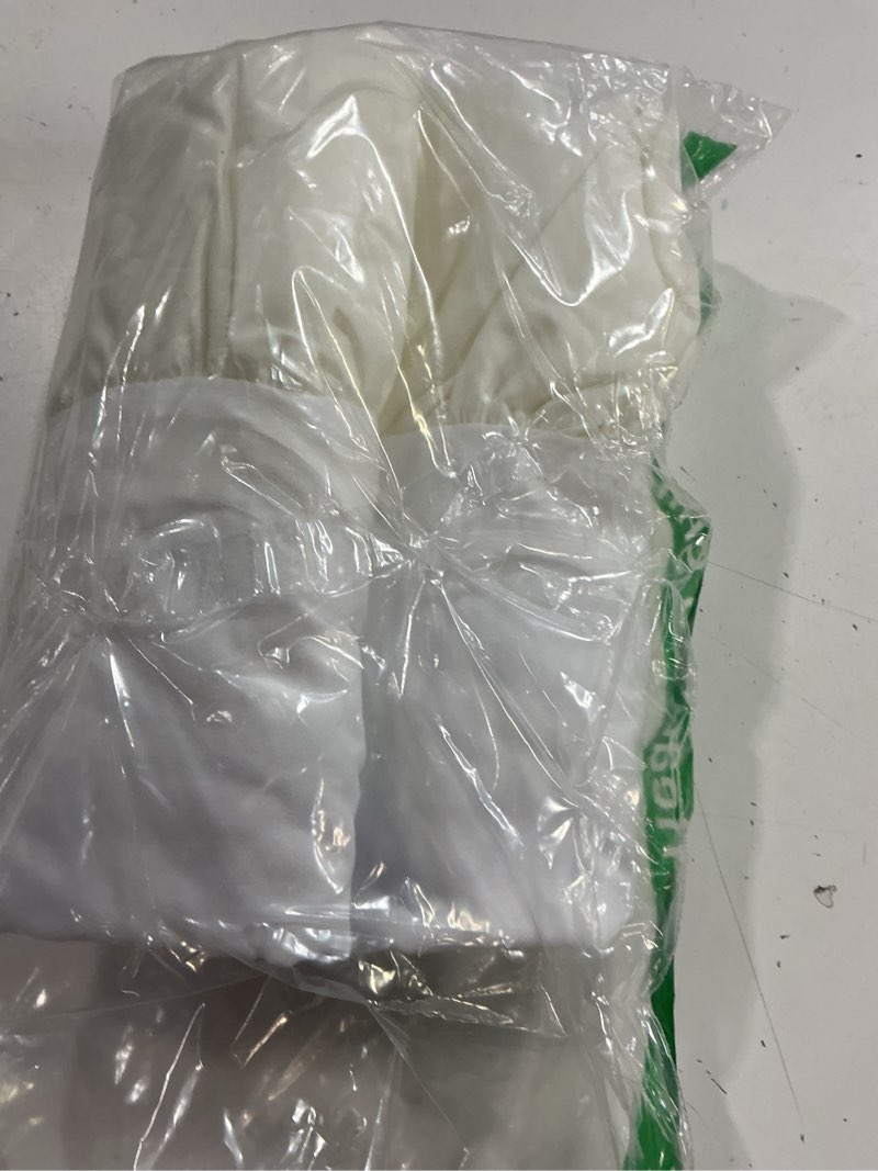 Condition photo showing Good Condition for american baby company 100% natural cotton percale ruffled crib skirt, cream, 52"l x 28"w + 13.5"