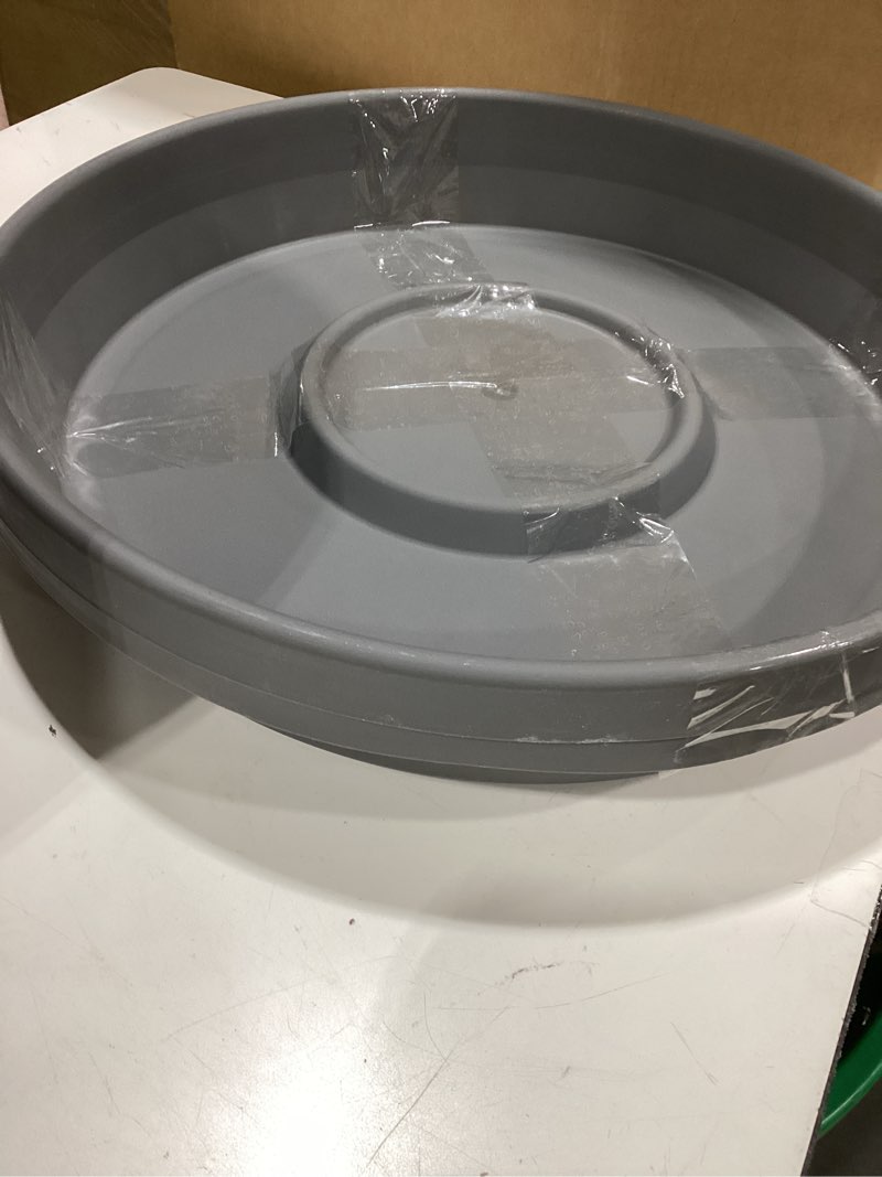 Condition photo showing Good Condition for bloem terra plant saucer tray for planters 17-24\" charcoal gray charcoal 24” ,2 pack