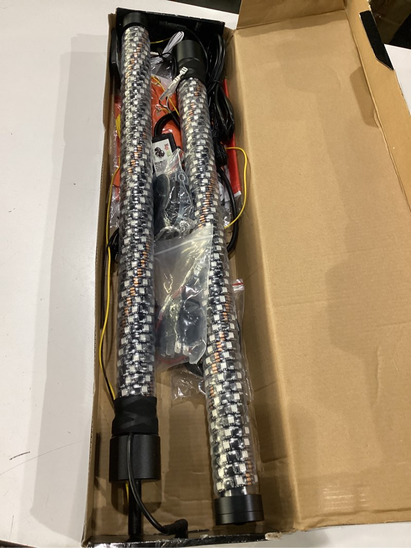 Condition photo showing New/Like New for audexen top cover navigation light integrate with rgb whip lights, spiral led whip light controlled by app & remote for utv atv sxs off-road rzr for polaris can-am truck 4x4-2ft pale gray