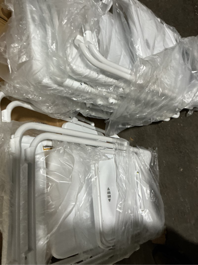 Condition photo showing Good Condition for 10 Pack White Plastic Folding Chairs, Indoor Outdoor Heavy-Duty Stackable Seats with Steel Frame, 350 lbs Capacity Portable Commercial Foldable Chairs for Party Events Wedding Dining Picnic Office