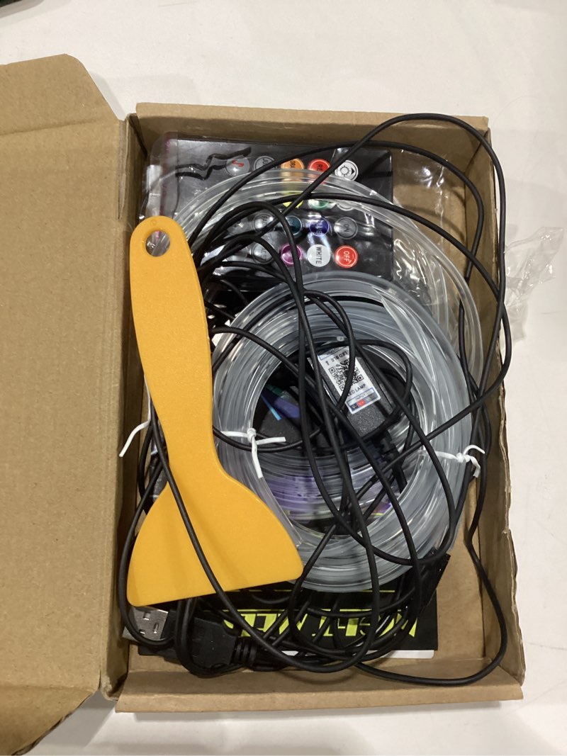 Condition photo showing New/Like New for interior car led strip lights with wireless app & remote control, rgb 2 in 1 car ambient lighting kit with 158 inches fiber optic, inside neon dash strip with music mode