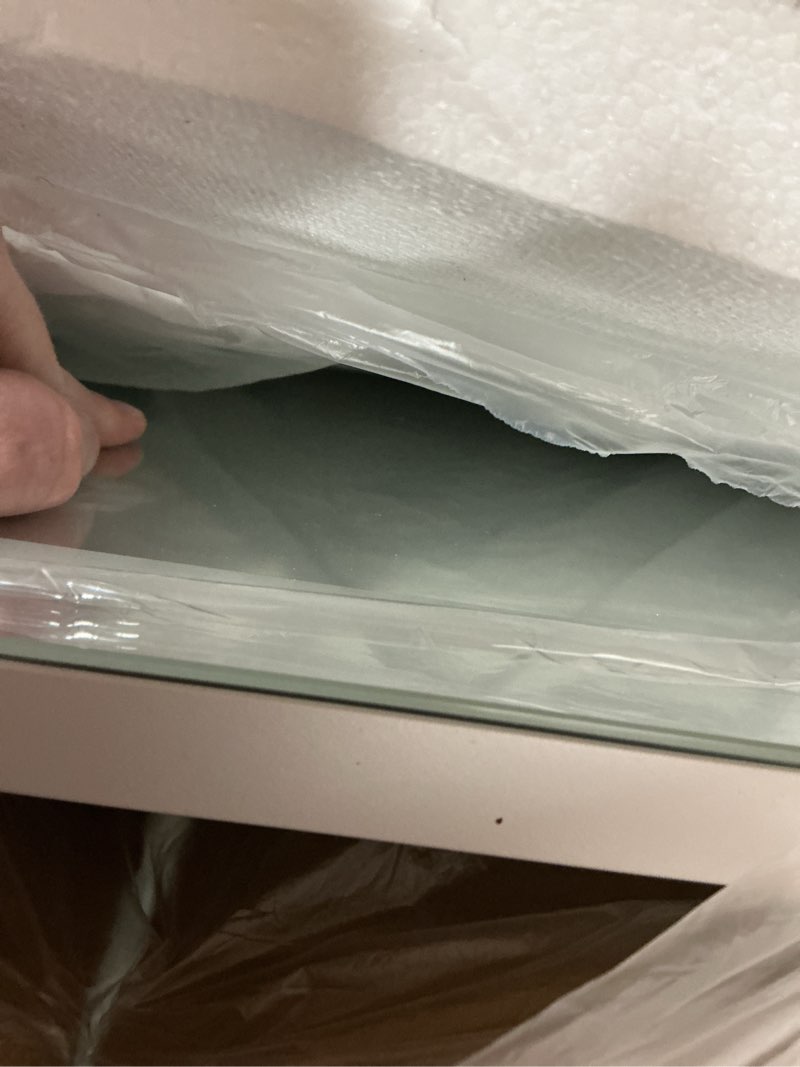 Condition photo showing Good Condition for Hasipu LED Door Mirror Full Length, 44" x 15.8" Lighted Over The Door Hanging Mirror, Full Body Wall Mounted Mirror, Light Up Long Dressing Mirrors, Square White White 44"L x 15.8"W