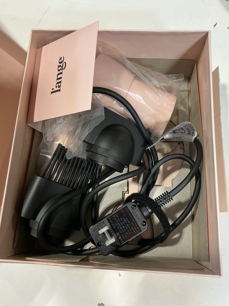 Condition photo showing New/Like New for l'ange hair hotstuff compact ionic hair dryer | fast-drying hair dryer with cool shot button & nozzle attachment (blush)