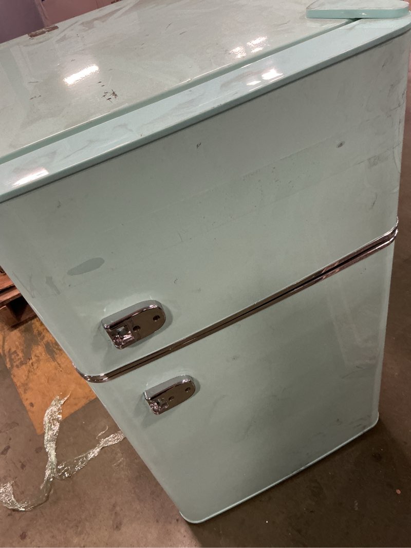 Condition photo showing As Is for Insignia™ - 4.5 Cu. Ft. Retro Mini Fridge with Top Freezer - Mint