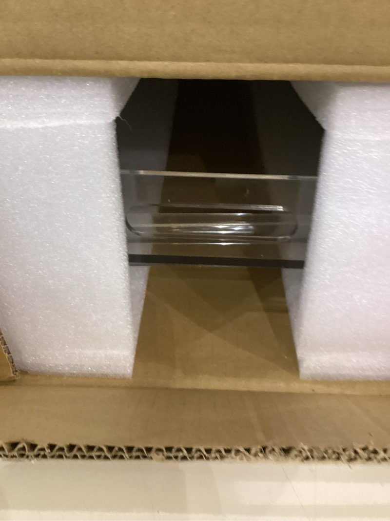 Condition photo showing Good Condition for Namalu Acrylic Foldable TV Dinner Table Clear Small Folding Tray Space Saving for Eating Snack Coffee Bed Desk Living Room Kitchen Furniture Easy Assembly (with Edge,24 * 20 * 14 Inches,Transparent) Transparent 24*20*14 Inches With Edge