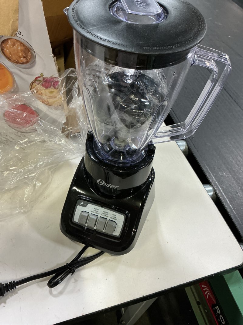 Condition photo showing Good Condition for osterr turbo countertop blender, 5-speed, black, 6-cup capacity, 800w, dishwasher-safe(pack 1)