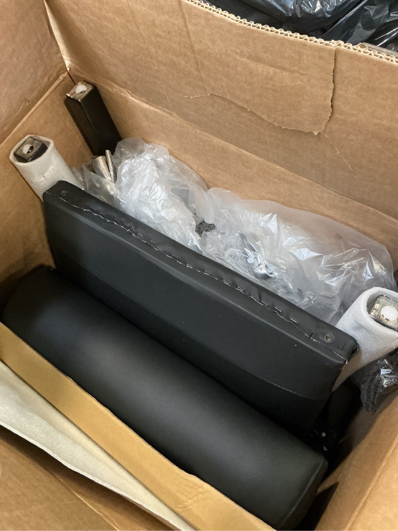 Condition photo showing Good Condition for Boss Office Products Executive Box Arm Chair with Mahogany Finish in Black