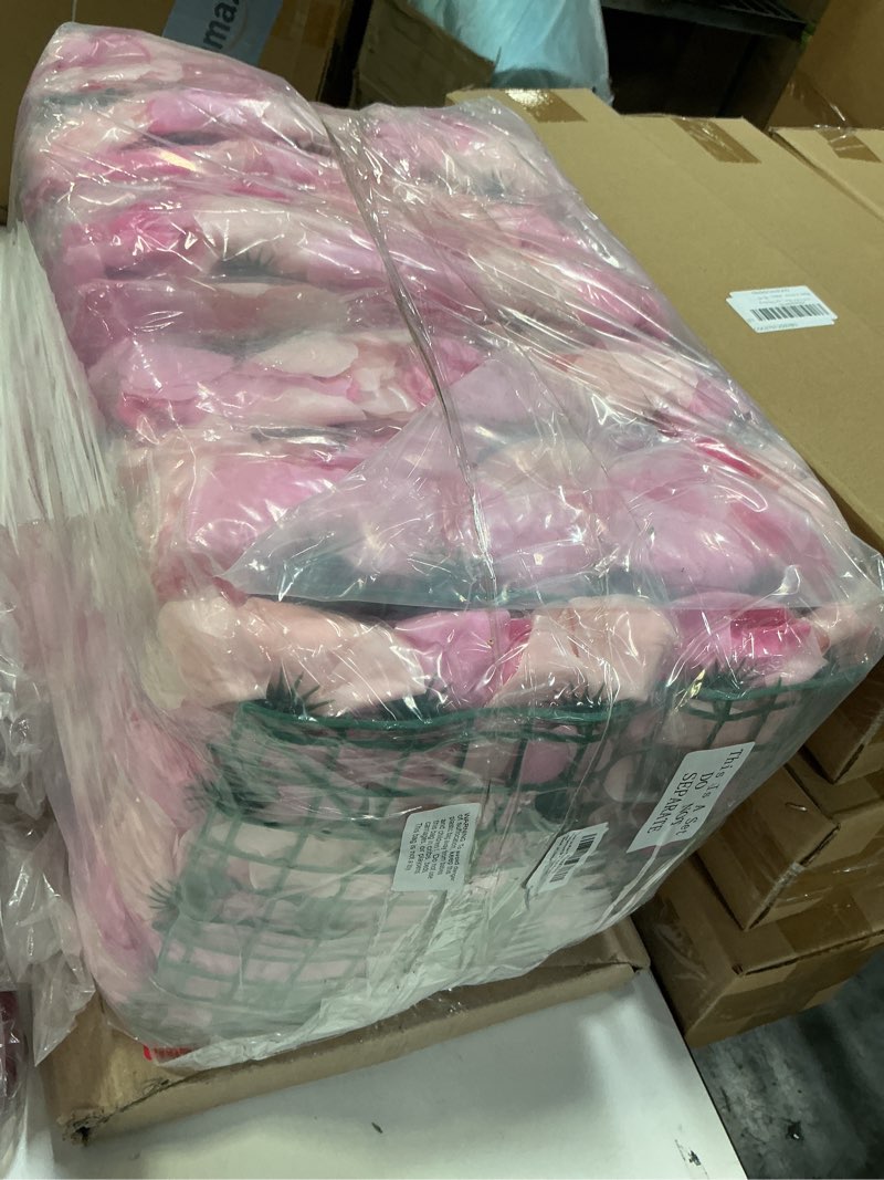 Condition photo showing New/Like New for Tigeen 24 Pcs Flower Wall Panels 3D Silk Rose Floral Wall Decorative Faux Flower Wall Background for Wedding Home Decoration Background Shop Party Photo Arrangement (15 x 15 Inch), mainly pink