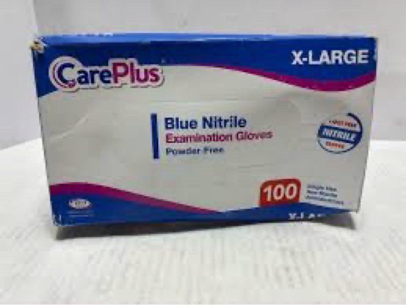Blue nitrile examination gloves powder free 100 (X-Large)