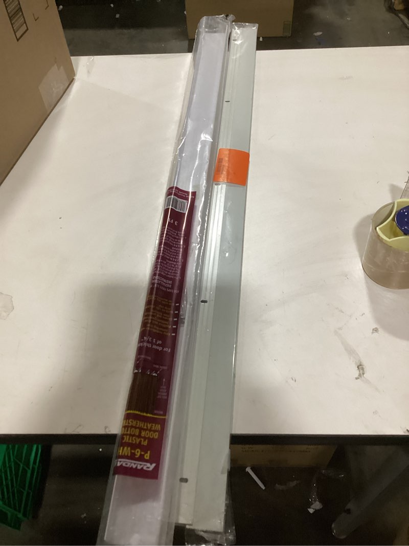 Condition photo showing Good Condition for PVC Slide-On Door Bottom | Adjustable Plastic Weatherstrip Door Bottom with Drip Cap | 3 Feet (36-Inch) | for 1 3/4” Doors | White | Fits Gaps 3/8” to 7/8” | Made in The USA