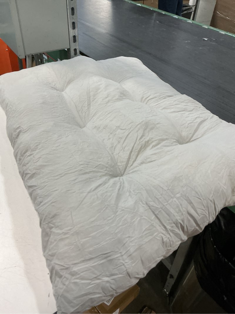 Condition photo showing As Is for (similar)(unknown size)artiva usa home deluxe 8-inch futon sofa mattress with inner spring made in us for long-lasting use, full, solid, natural/off-white