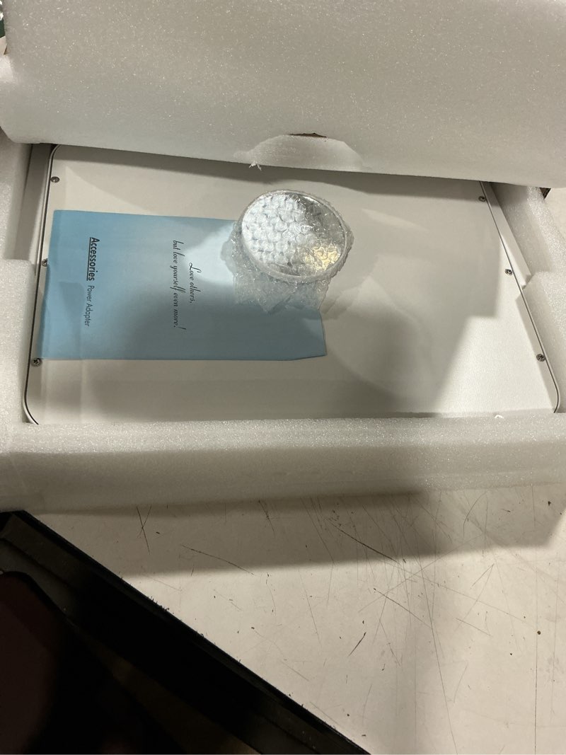 Condition photo showing Good Condition for lighted makeup mirror, vanity mirror with lights, 10x magnification, gifts for women, 3 color lighting modes, smart touch control, 360° rotation for bedroom or tabletop (included power adapte)