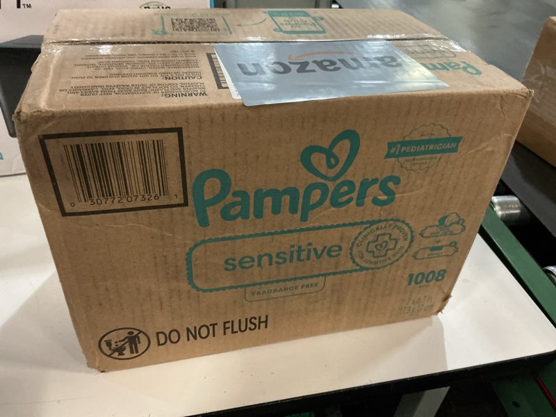 Condition photo showing New/Like New for Pampers Sensitive Baby Wipes, Water Based, Hypoallergenic and Unscented, 8 Flip-Top Packs, 4 Refill Packs (1008 Wipes Total)