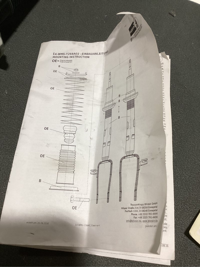 Condition photo showing As Is for bilstein shock absorbers, unknown vehicle fit