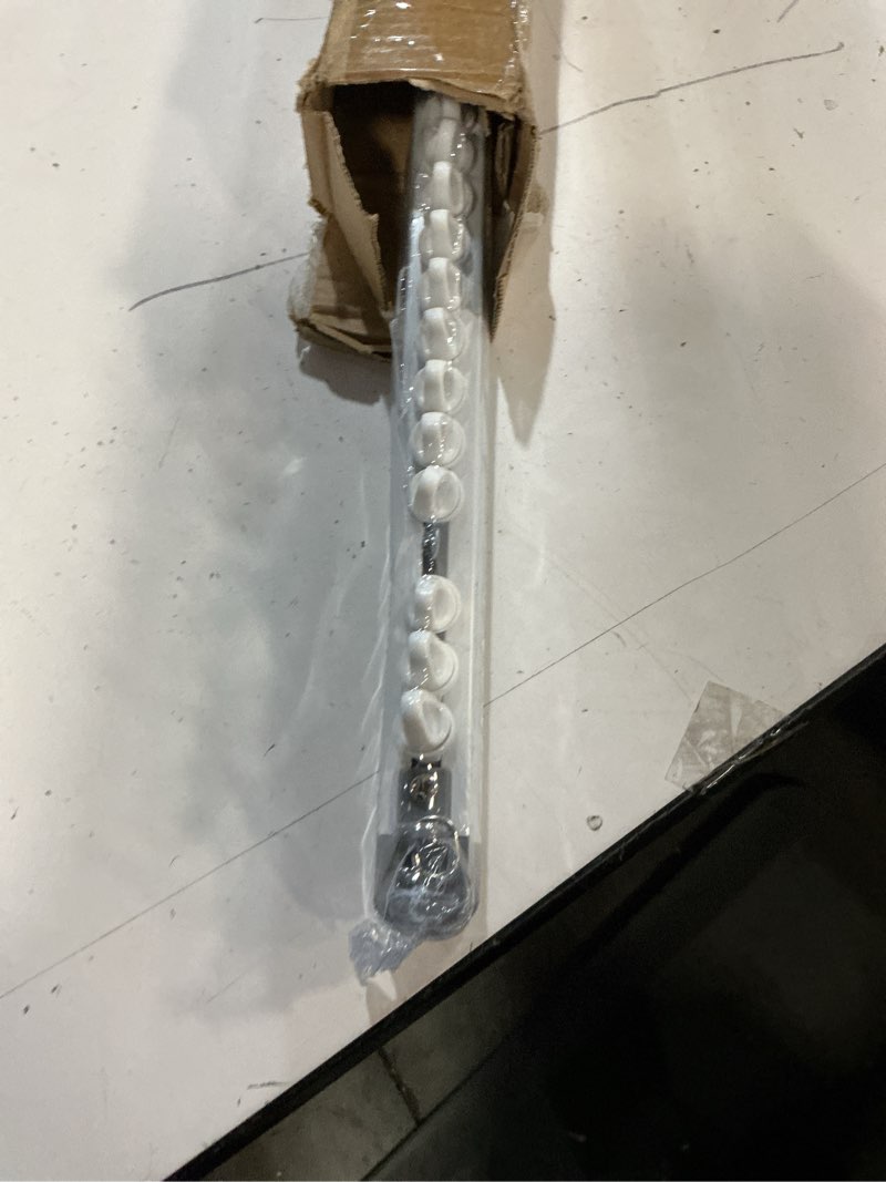 Condition photo showing Good Condition for juexica retractable ceiling or wall mount curtain track 2.8-4.9ft / 0.85-1.5 meter room divider curtain rod, rails set with silent rollers and hooks for living room bedroom rv (double) 2.8-4.9 ft double
