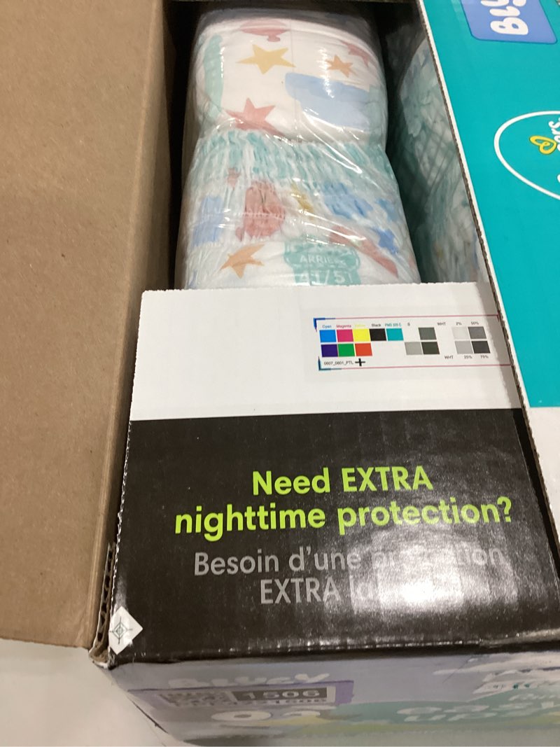 Condition photo showing Good Condition for pampers training pants - easy ups boys & girls bluey - size 4t-5t, 104 count, children's potty underwear (packaging may vary) 4t-5t 104