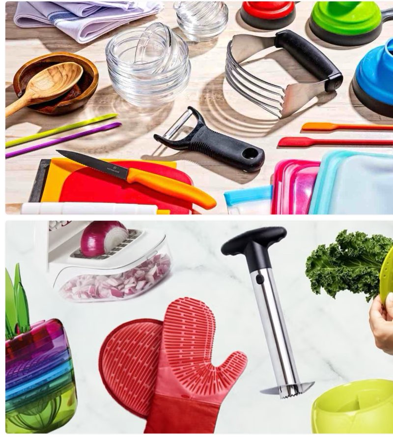 assorted kitchen tools and accessories