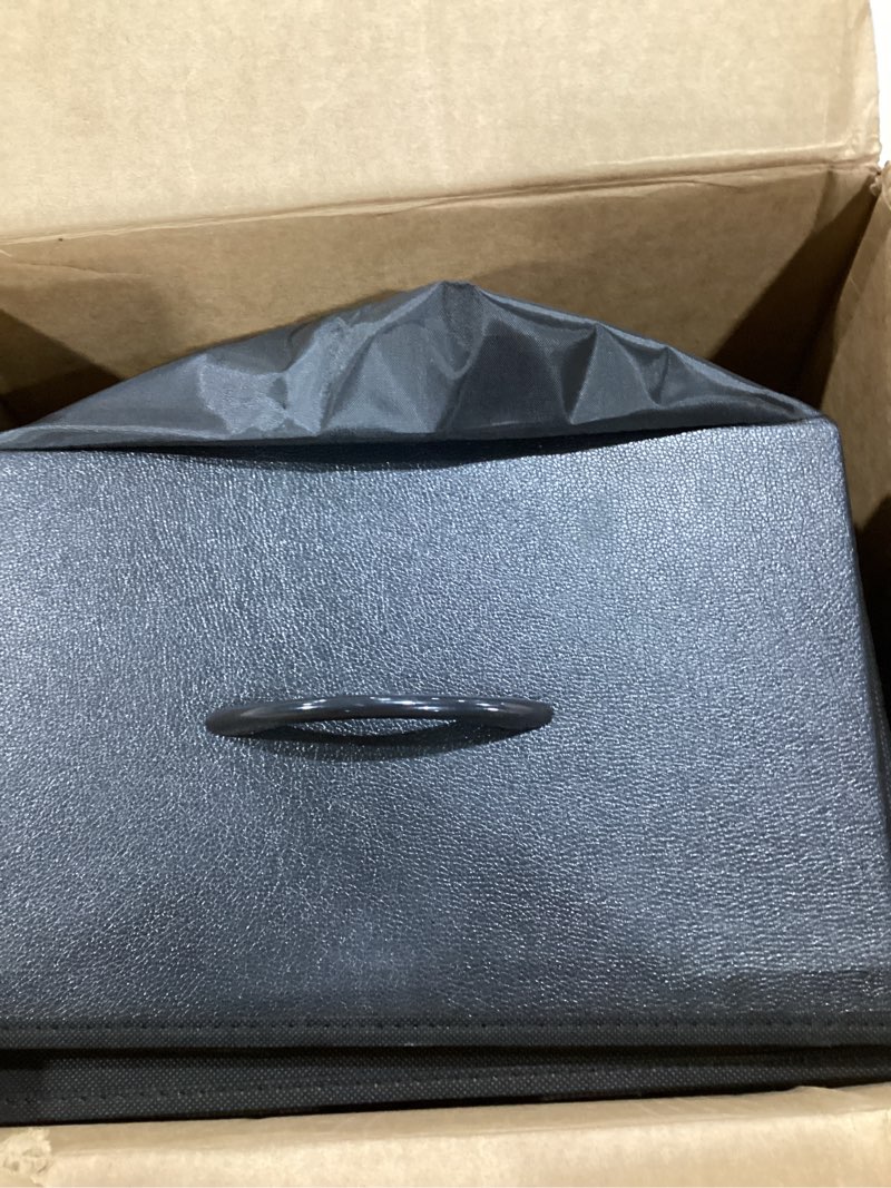 Condition photo showing As Is for Vagusicc Nightstand Set of 2 with Charging Station, End Table Bedside Table with Power Outlet & USB Ports, Side Table with 2 Fabric Drawers for Bedroom, Living Room, Black Black (2 Pack)