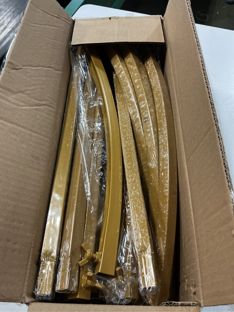 Condition photo showing Good Condition for gold metal arch backdrop stand, 7.2ft wedding arch stand for birthday party bridal baby shower graduation ceremony photo booth garden floral balloon arches decoration