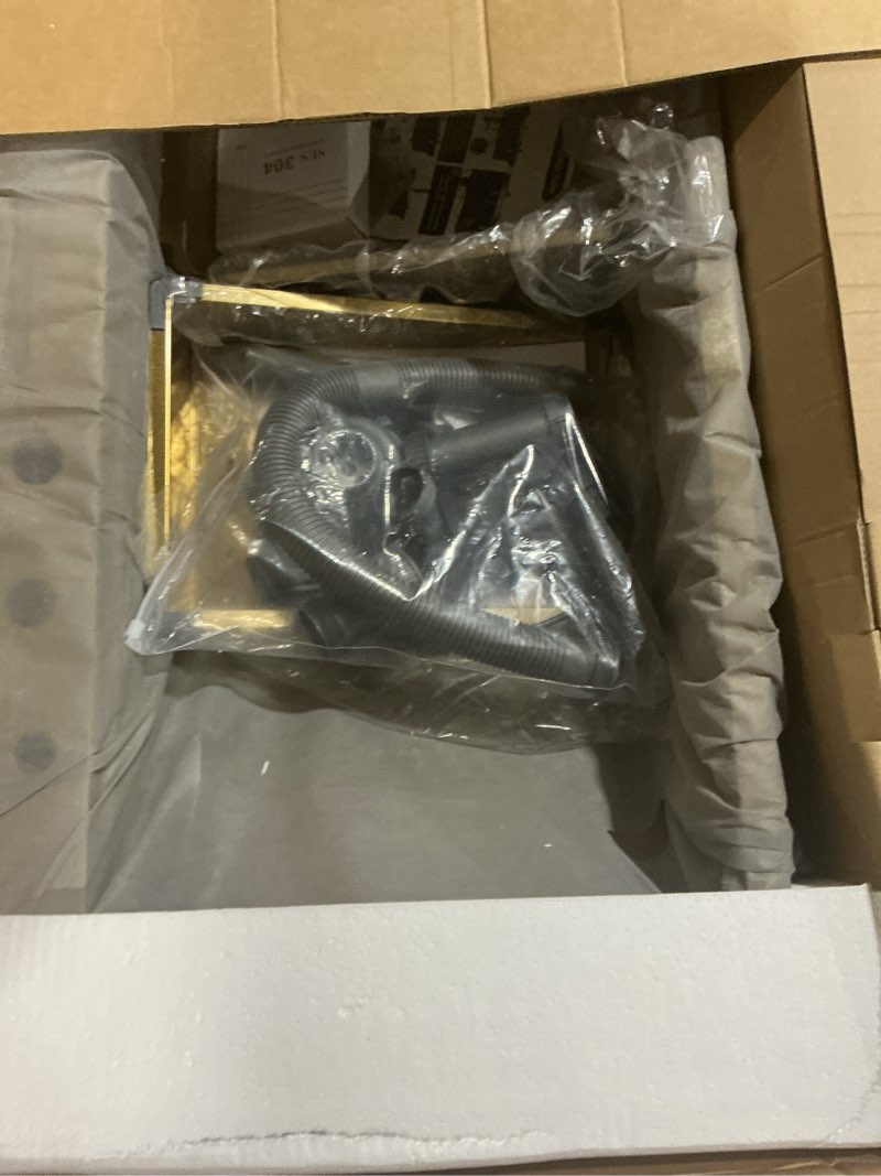 Condition photo showing Good Condition for kitchen sink double waterfall sink with led display with cup washer, soap dispenser, waterfall mixer, worktop controller, etc. workstation kitchen sink (gold, 35.4 * 19.7 * 8.7 in) gold 35.4 * 19.7 * 8.7 in