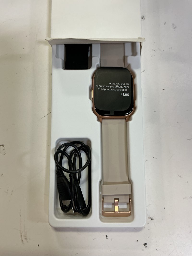 Condition photo showing Good Condition for RUIMEN Smart Watches for Women Men (Answer/Make Calls, 2 Bands Included), 1.8" Smartwatch for iOS/Android Phones, Fitness Tracker Heart Rate/Sleep Monitor Digital Watch Waterproof Milky White