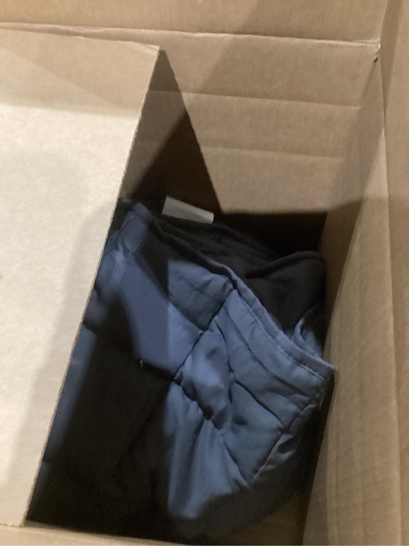 Condition photo showing As Is for L'AGRATY Weighted Blanket for Adults- Dark Grey, 48"x72", 15lbs, Twin Full Size Heavy Throw Blanket, Cooling, Breathable, Microfiber with Glass Beads, Big, Washable, All-Season 01-dark Grey 48" x 72" | 15lbs