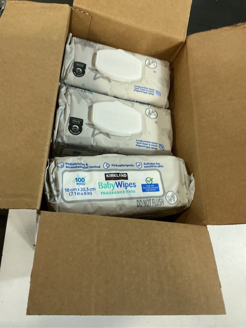 Condition photo showing New/Like New for 2 x kirkland baby wipes - unscented - 900 ct