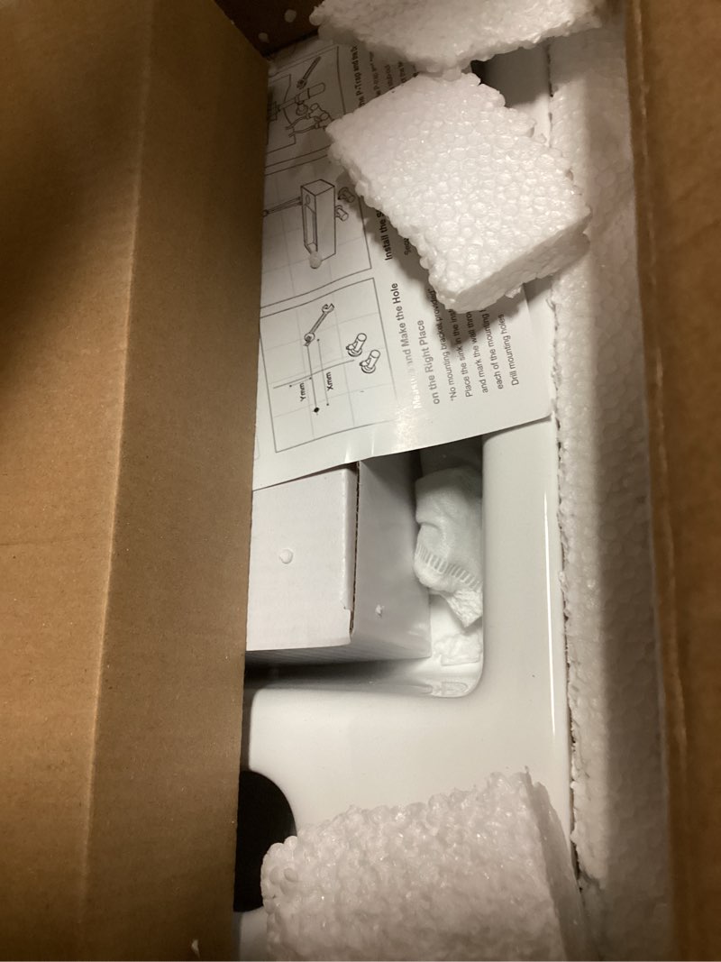 Condition photo showing Good Condition for wall hung basin sink small cloakroom basin rectangle ceramic wash basin right hand (classic)