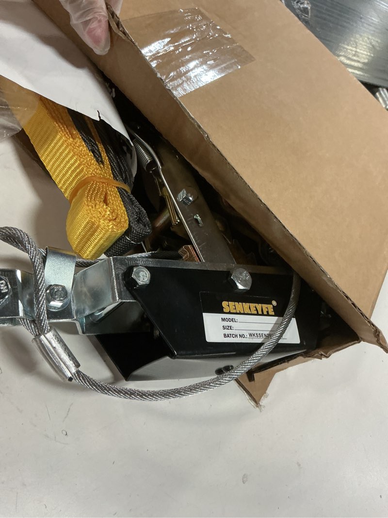 Condition photo showing Good Condition for come along winch heavy duty, 10ft 2t come along pulling tool 2 gears 2 hooks, cable winch puller, come along power puller ratchet tool for construction automotive farm fences (with straps) 4400lbs-10ft(w/strap)