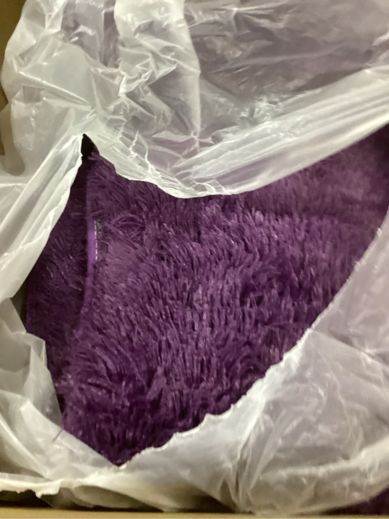 Condition photo showing Good Condition for 8x10 Large Area Rugs for Living Room, Ultra Soft Purple Big Shag Rug for Bedroom Nursery, Modern Fluffy Plush Carpet for Girls Boys Kids Room Dorm Home Decor, Upgrade Non-Slip 8x10 Feet Purple