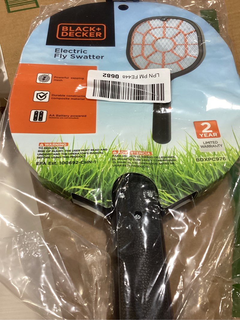 Condition photo showing Good Condition for Black + Decker Electric Fly Swatter & Fly Zapper- Bug Zapper Racket Indoor & Outdoor- Handheld  Heavy- Duty Mosquito Swatter  Battery- Powered  Non- Toxic Safe for Humans & Pets Fly Swatters