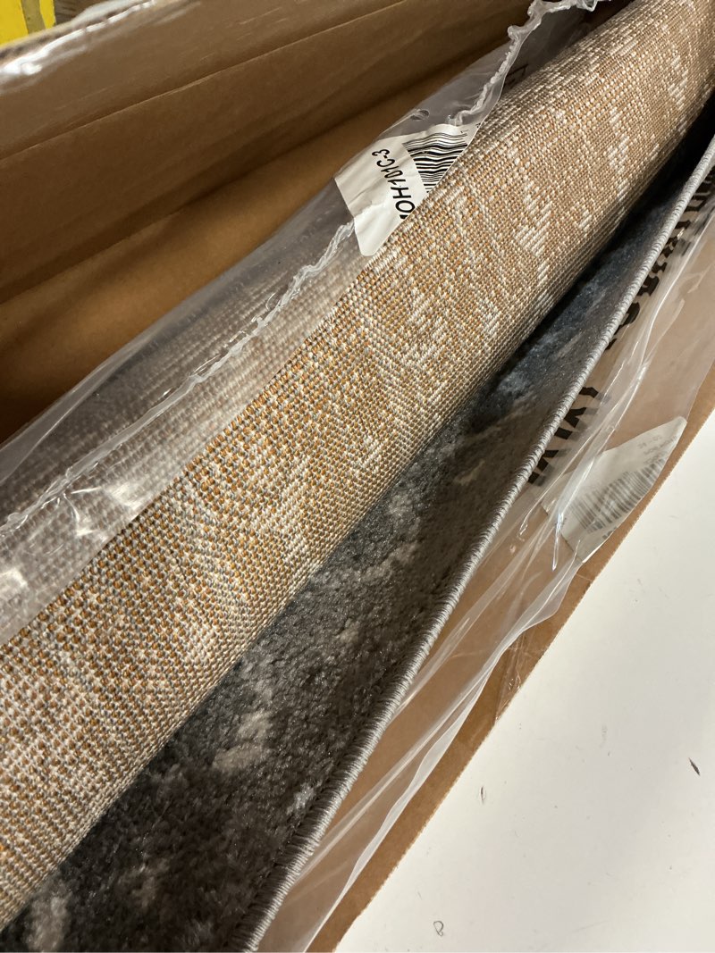 Condition photo showing Good Condition for jonathan y boho vintage diamond gray/ivory indoor area rug 3x5 ft, moroccan hype for living room, bedroom, kitchen, office, easy-cleaning, high traffic, pet-friendly, non-shedding (moh101c-3) gray/ivory 3' x 5' (rectangular)