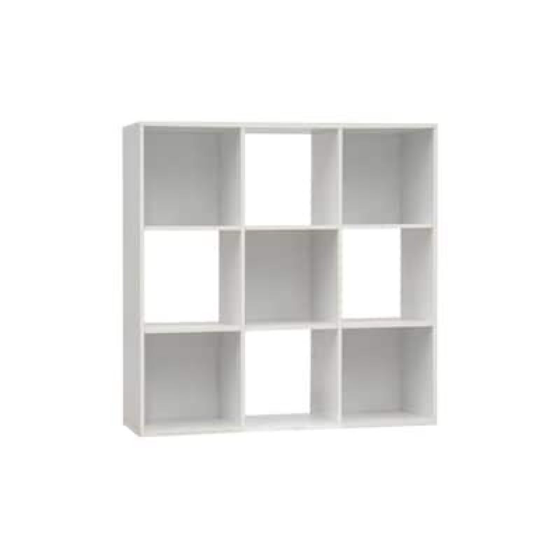 style selections 35.88-in h x 35.88-in w x 11.63-in d white stackable wood laminate 9 cube organizer