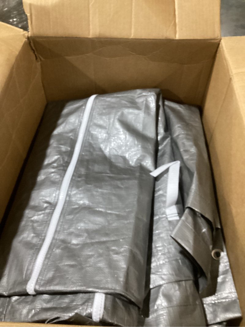 Condition photo showing As Is for GarveeLife Carport Sidewall 1020-1320-200G-Gray Two Sides Gray 10'x 20'/ 13'x 20' - 200G