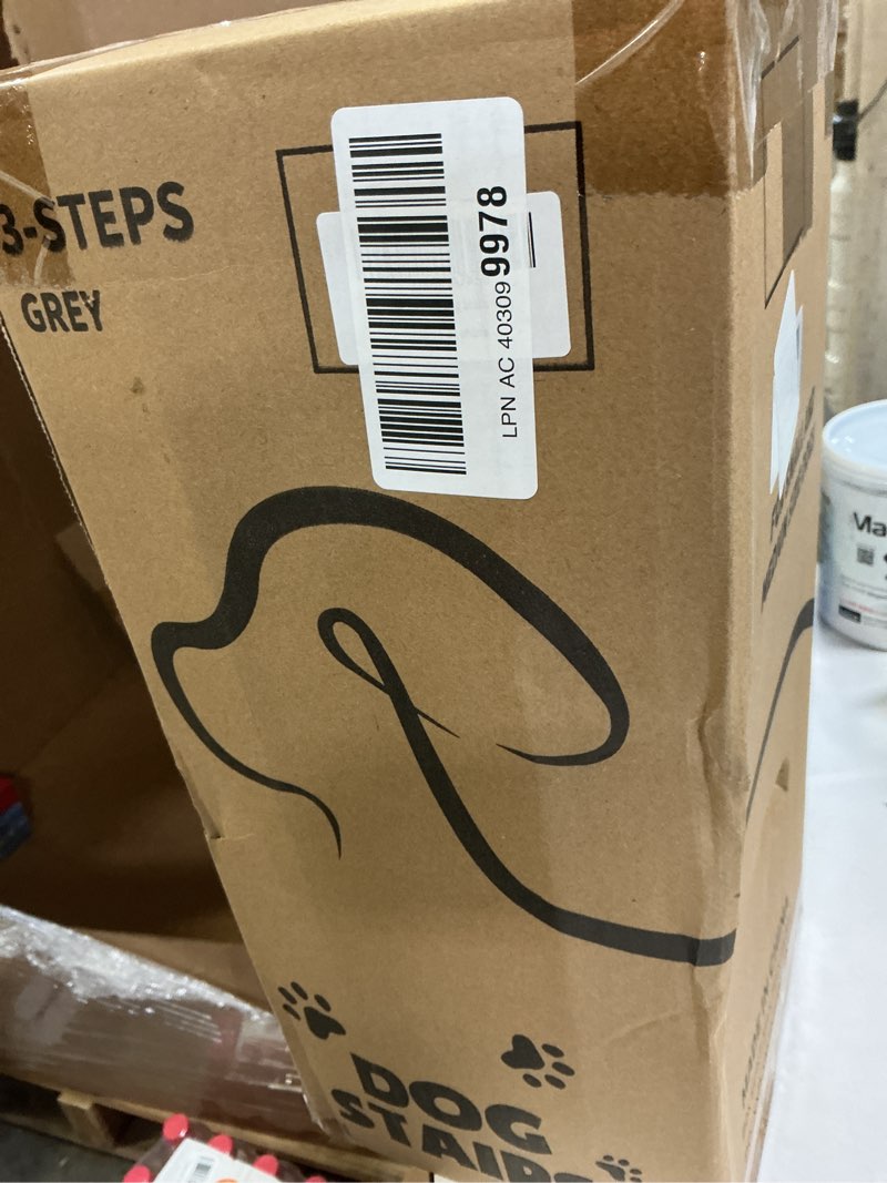 Condition photo showing New/Like New for 3-Step Dog Ramp and Stairs for Sofa and Chair - Non-Slip Sturdy Pet Steps for Small Dogs and Cats,15.7" H,Grey Grey 3 Standard 3-Step 15.7"H