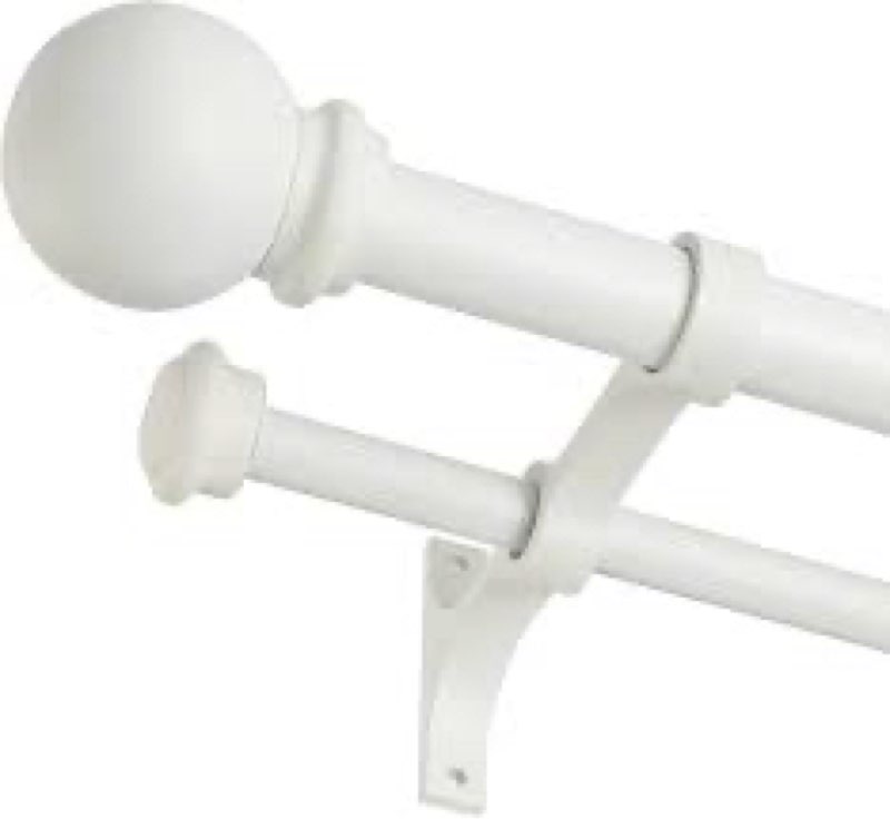 Zeerobee Curtain Rods for Windows 66 to 120, Adjustable Heavy Duty Wrap Around 1 Inch Curtain Rod, Outdoor Indoor Room Divider Modern Drapery Pole, Black, 32-120" 32"-120" Black