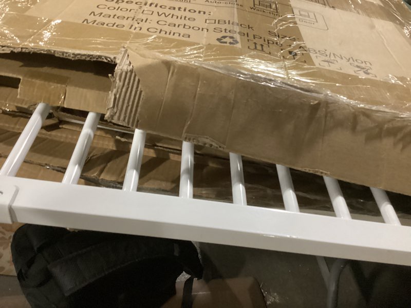 Condition photo showing Good Condition for DEARBB Extra Wide Baby Gate Ultra Narrow Spacing 30.11-77.36" Pressure Mounted Double Lock Swing Auto Close Walk Through Metal Safety Pet Gate for Stairs and House Doorway Kitchen White 69.48"-77.36"