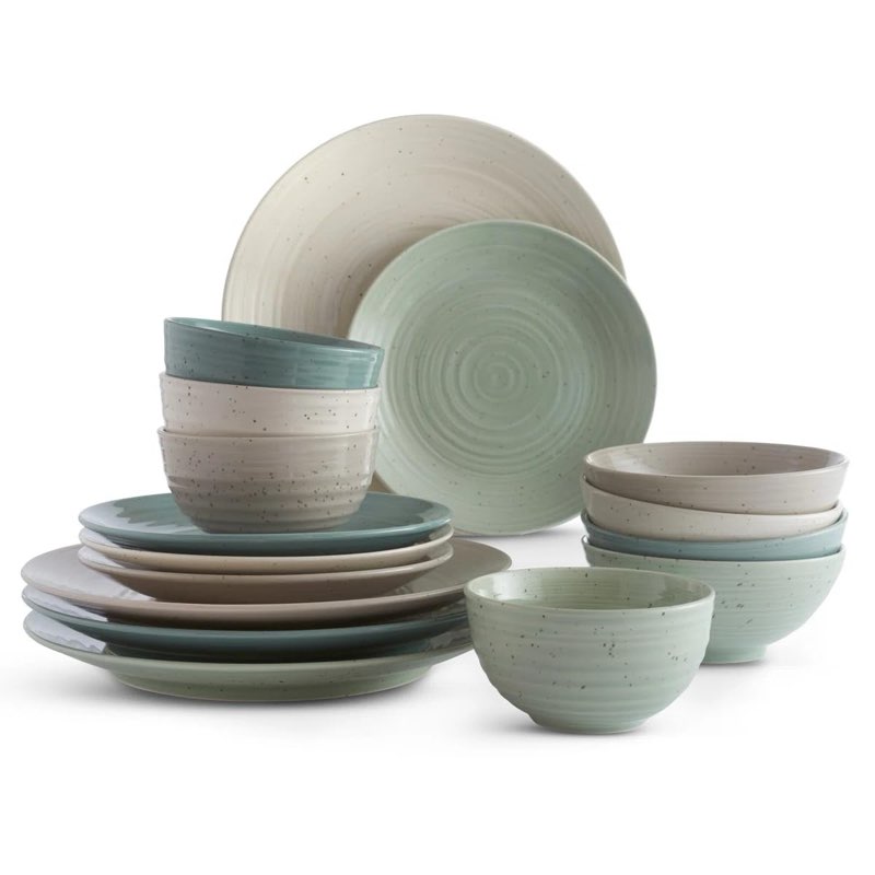 Siterra Artist's Blend Stoneware 14 Piece Dinnerware Set - Service for 4