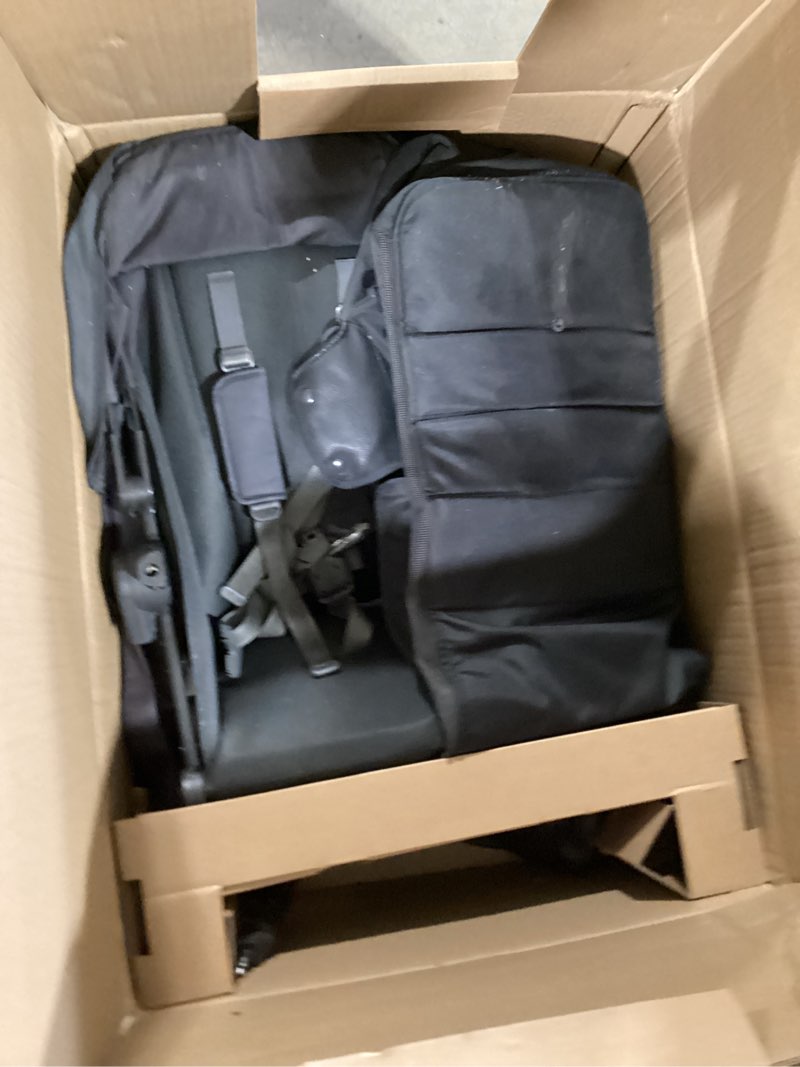 Condition photo showing Good Condition for uppababy vista v3 stroller - full-size single-to-double stroller system - toddler seat, bug shield, rain shield, and storage bag included - jake (charcoal/carbon frame/black leather) vista v3 stroller jake (charcoal)