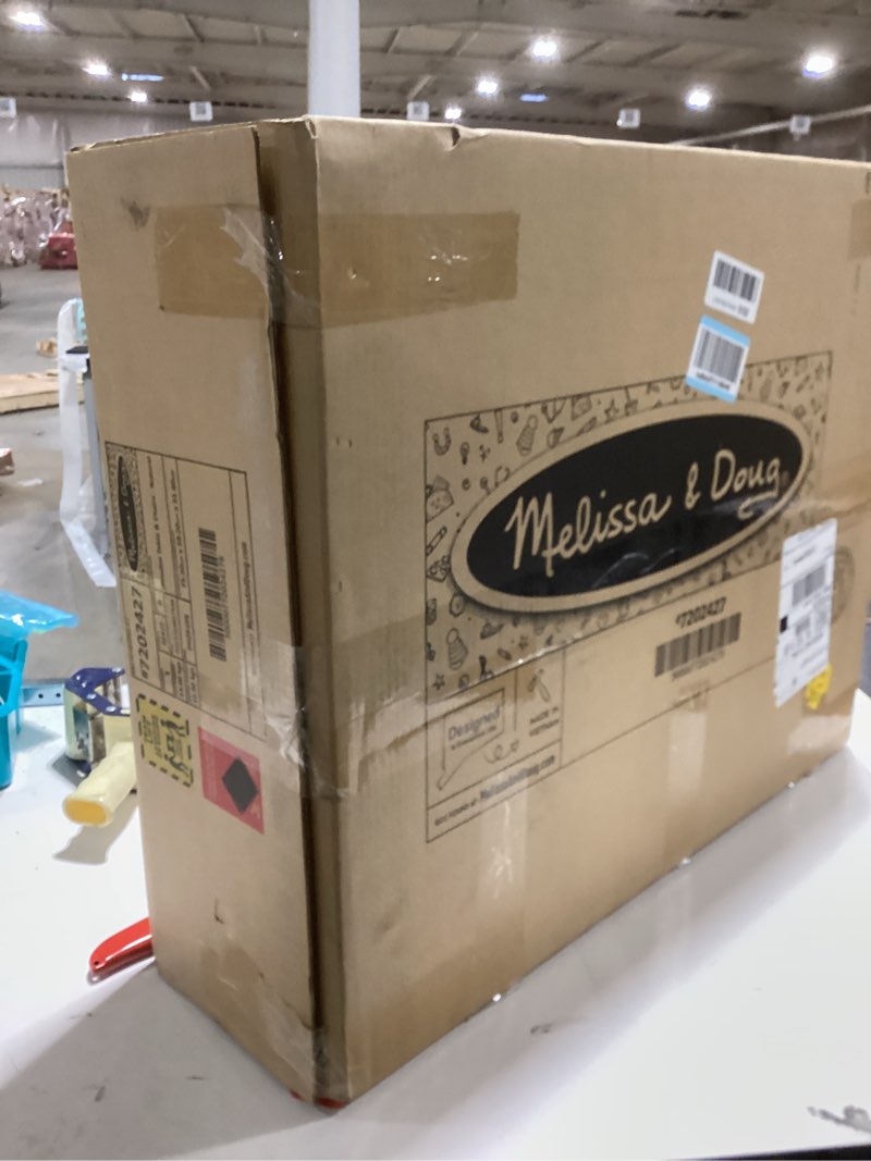 melissa & doug solid wood kids table and chairs (2), premium quality wooden toddler table and chair 