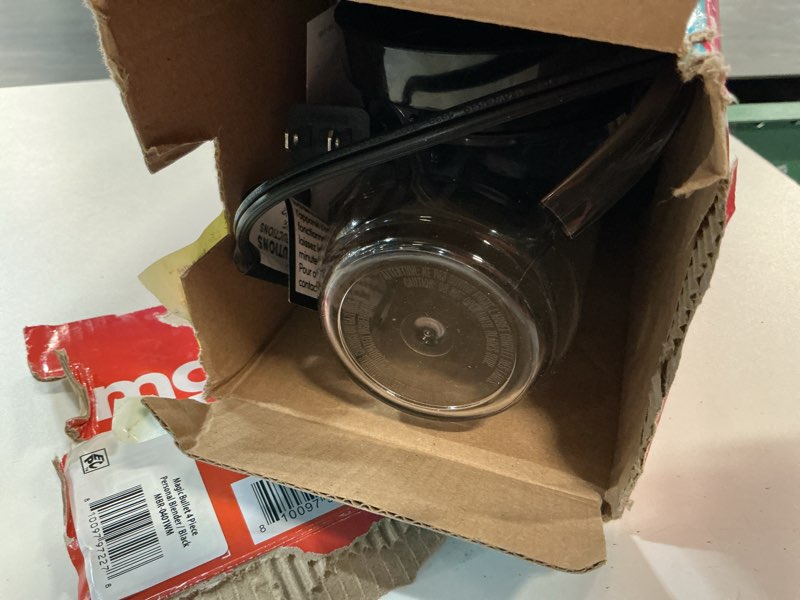 Condition photo showing As Is for magic bullet 4 piece personal blender mbr-0401wm, black