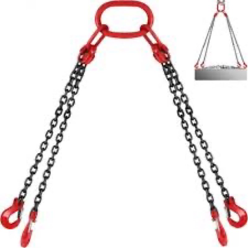 vevor chain sling, 5/16 inch x 5 ft lifting chains with hooks, g80 engine chain hoist lifts, 11000lb