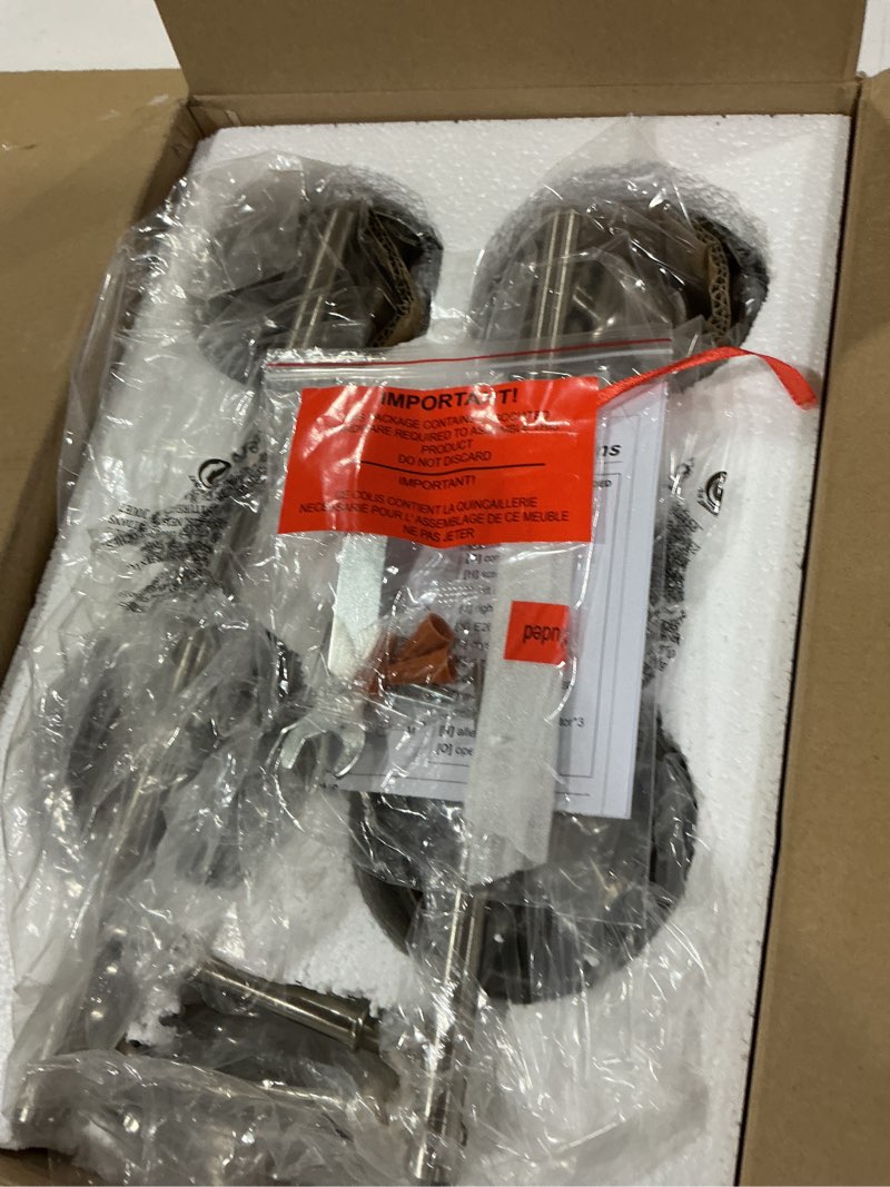 Condition photo showing Good Condition for Crystal Bathroom Light Fixtures,Bathroom Lighting Fixtures Over Mirror, Modern 4-Light Brushed Nickel Vanity Lights for Mirror, Restroom,Kitchen(Ceramic E26 Socket,Bulbs Not Include)